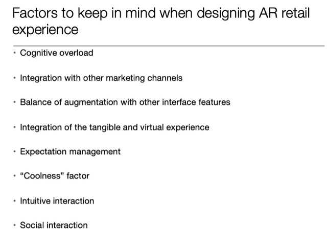 keep in mind designing AR retail experience