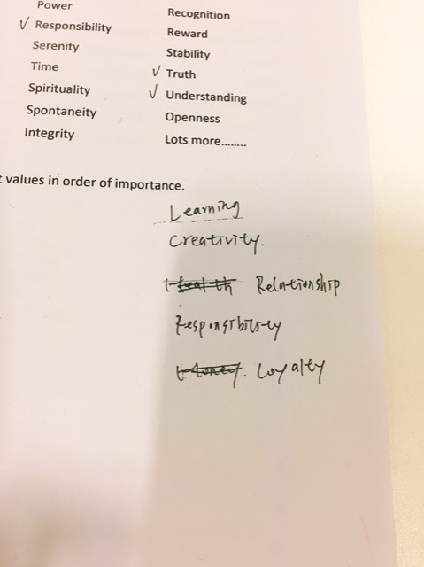 organizations values