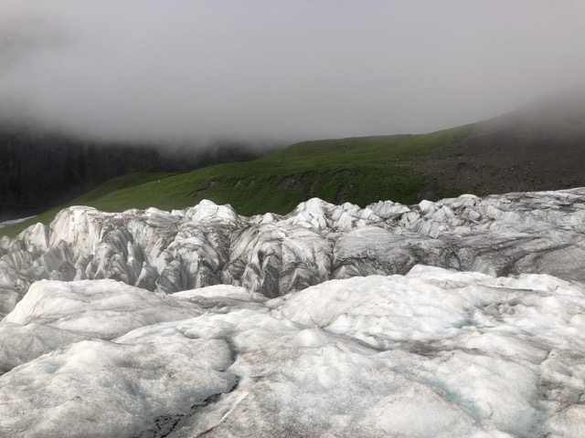 glacier hiking green