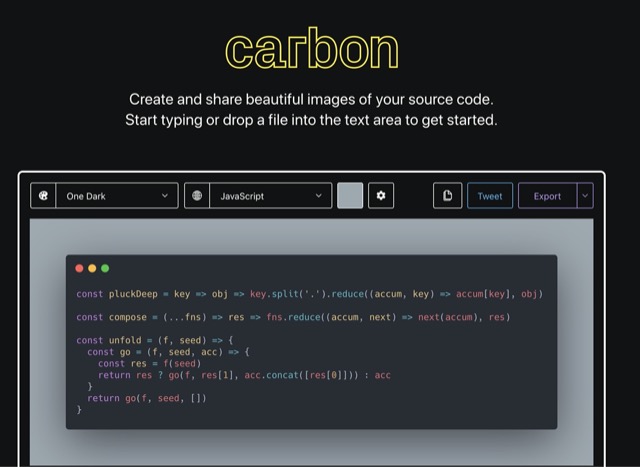 carbon website demo