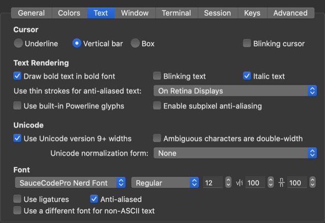 solving-unknown-font-in-vs-code-terminal iterm setting